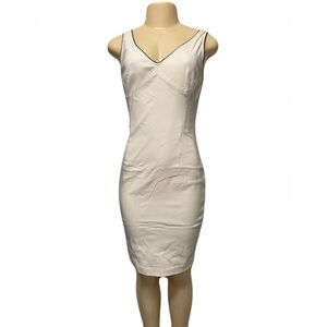 Express Stretch Contrast Cream Black Retro Classy Fitted Bodycon Dress size 3/4